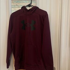 Under Armour Burgundy Hoodie with Black Logo